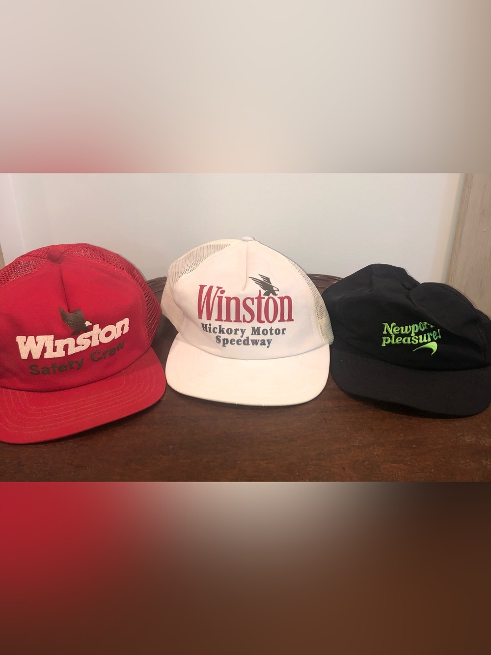 RARE Lot of 3 VTG NASCAR Winston/Newport Mesh Snapback Trucker Hats